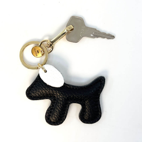 Trixi Gronau Bag Charm TaschenanhaengerWoofy Leder schwarz